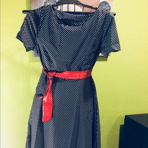 Simple blue and red dress